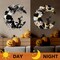 Greentek; Halloween Wreath for Front Door, Flower Moon Cat Spooky Autumn Wreath, 13.7 x 9.8 Inch Handmade Halloween Home Door Wall Decoration for Indoor Outdoor Seasonal Decor; Category:Halloween Wreaths & Garlands; Image:7